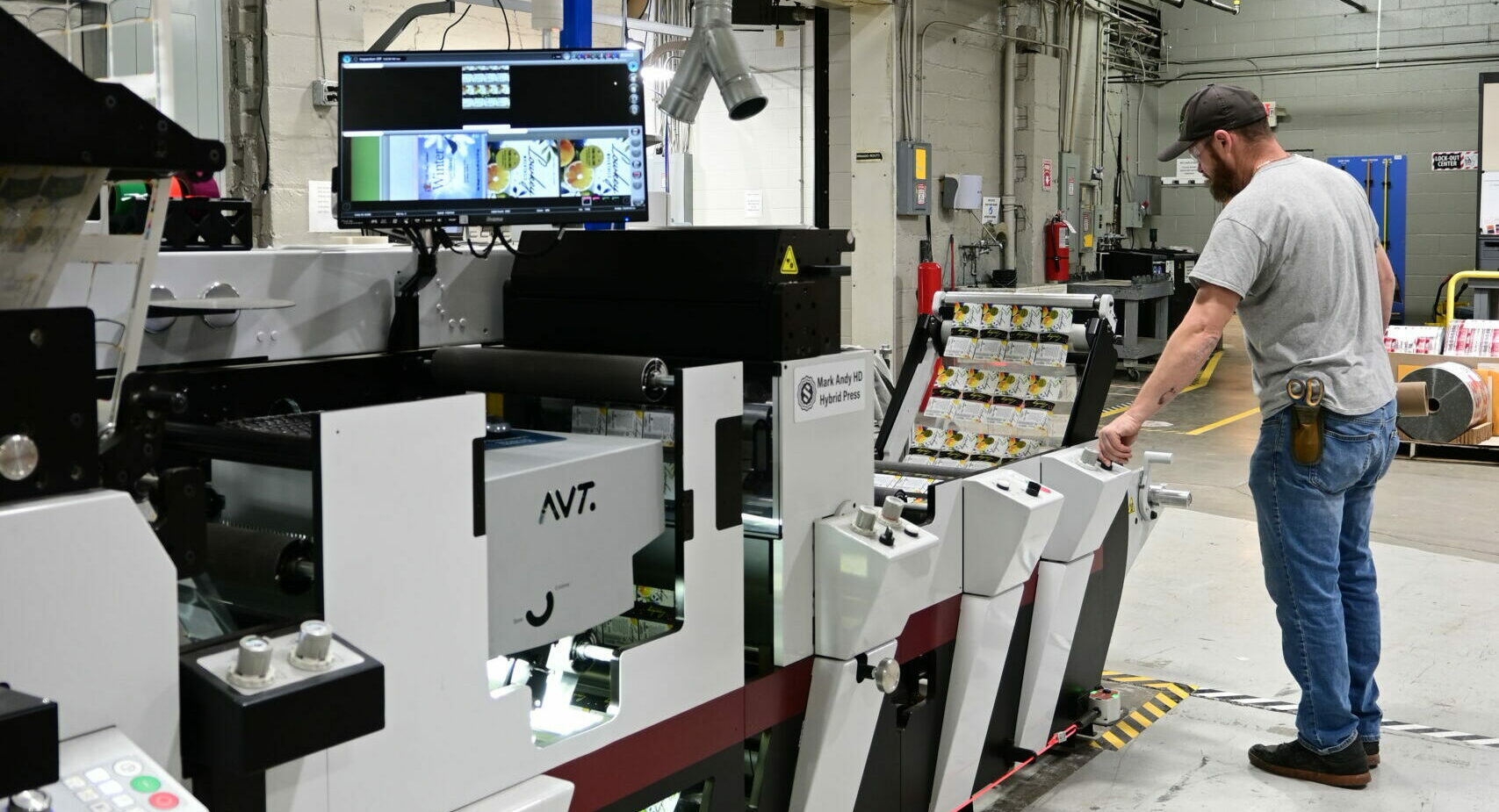 Press Operator working on Steinhauser's latest investment, the Mark Andy hybrid press
