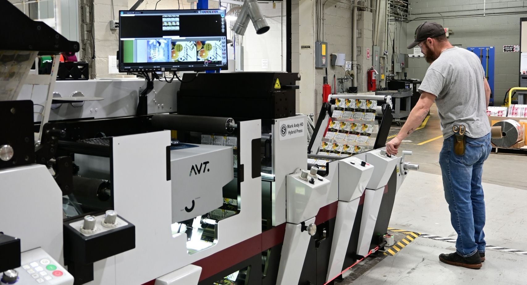 Press Operator working on Steinhauser's latest investment, the Mark Andy hybrid press